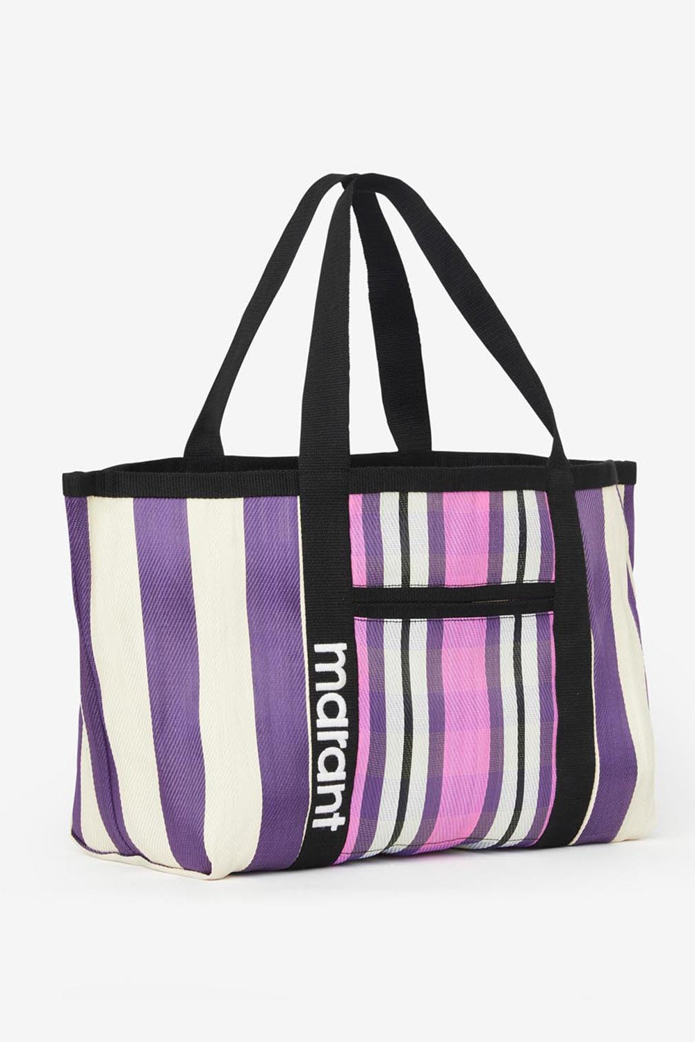 Darwen striped shoulder tote bag - Purple - Woman - 3