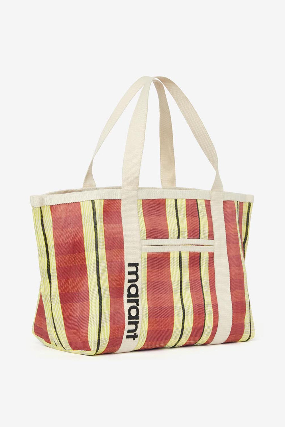 Darwen striped shoulder tote bag - Red-yellow - Woman - 3