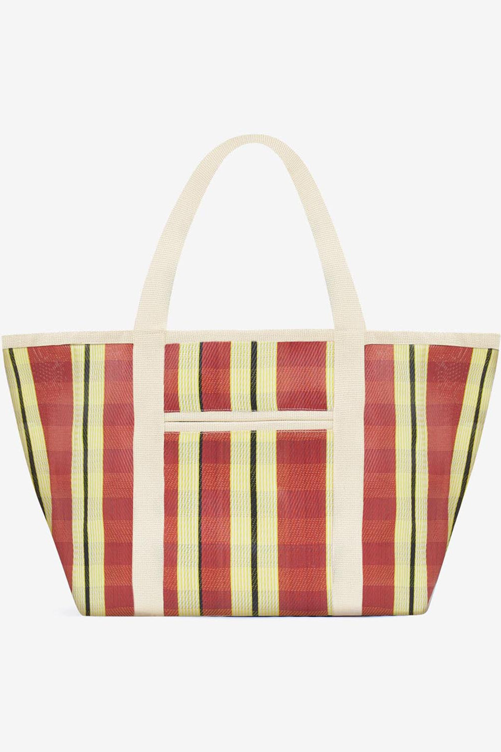 Darwen striped shoulder tote bag - Red-yellow - Woman - 2