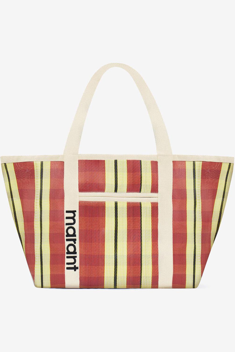 Darwen striped shoulder tote bag - Red-yellow - Woman - 1