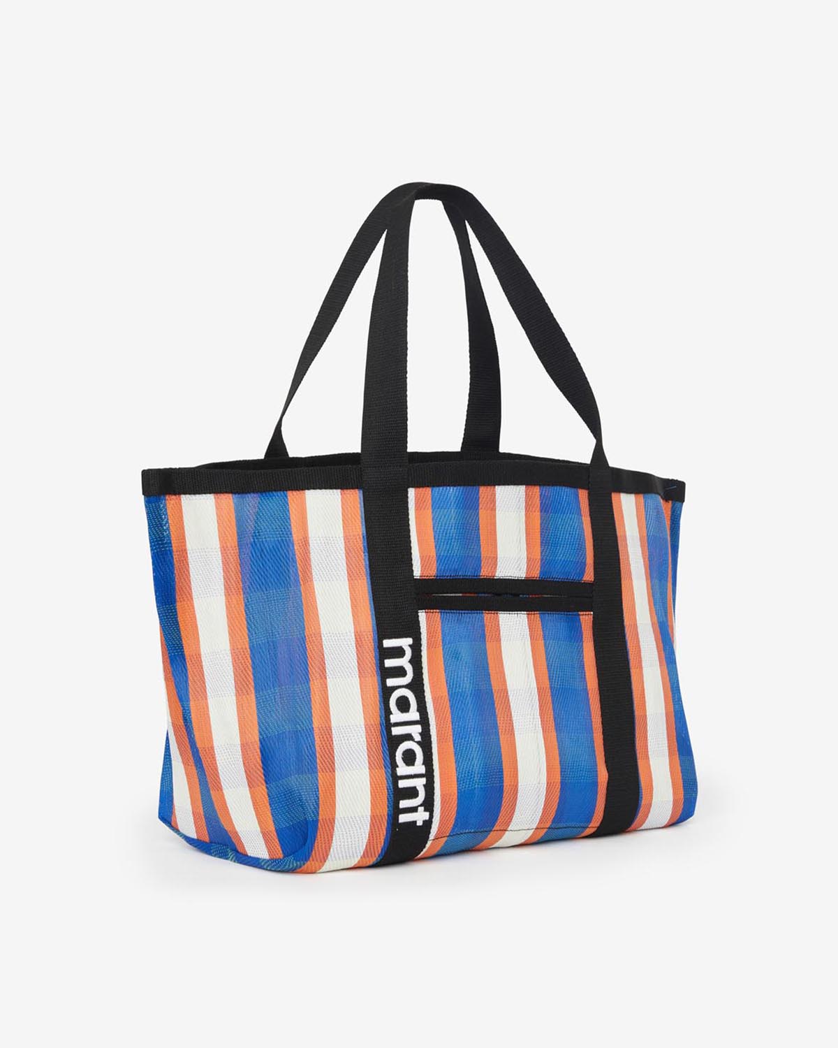 Borsa tote darwen in nylon a righe da portare a spalla - White-blue-orange - Woman - 3