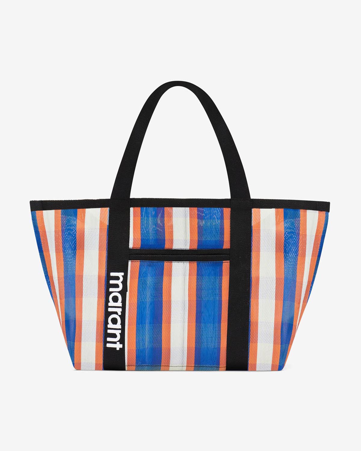 Borsa tote darwen in nylon a righe da portare a spalla - White-blue-orange - Woman - 1