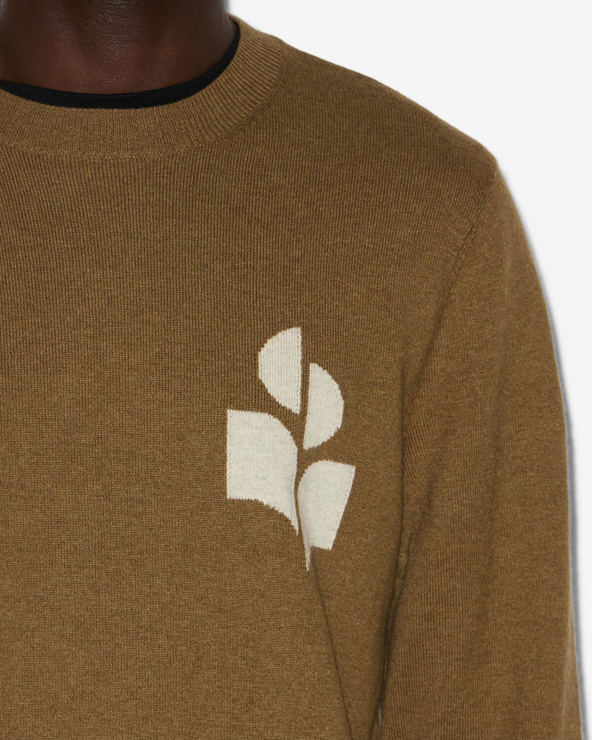 Pullover evans mit logo aus wolle und baumwolle - Khaki - Man - 2