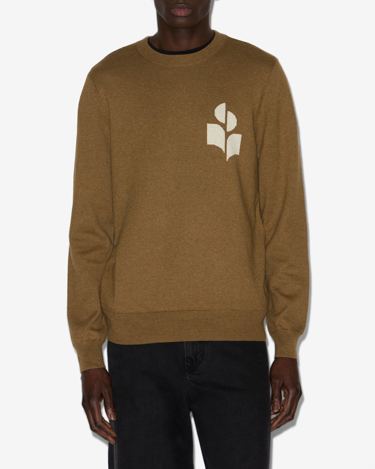 Pullover evans mit logo aus wolle und baumwolle - Khaki - Man - 3