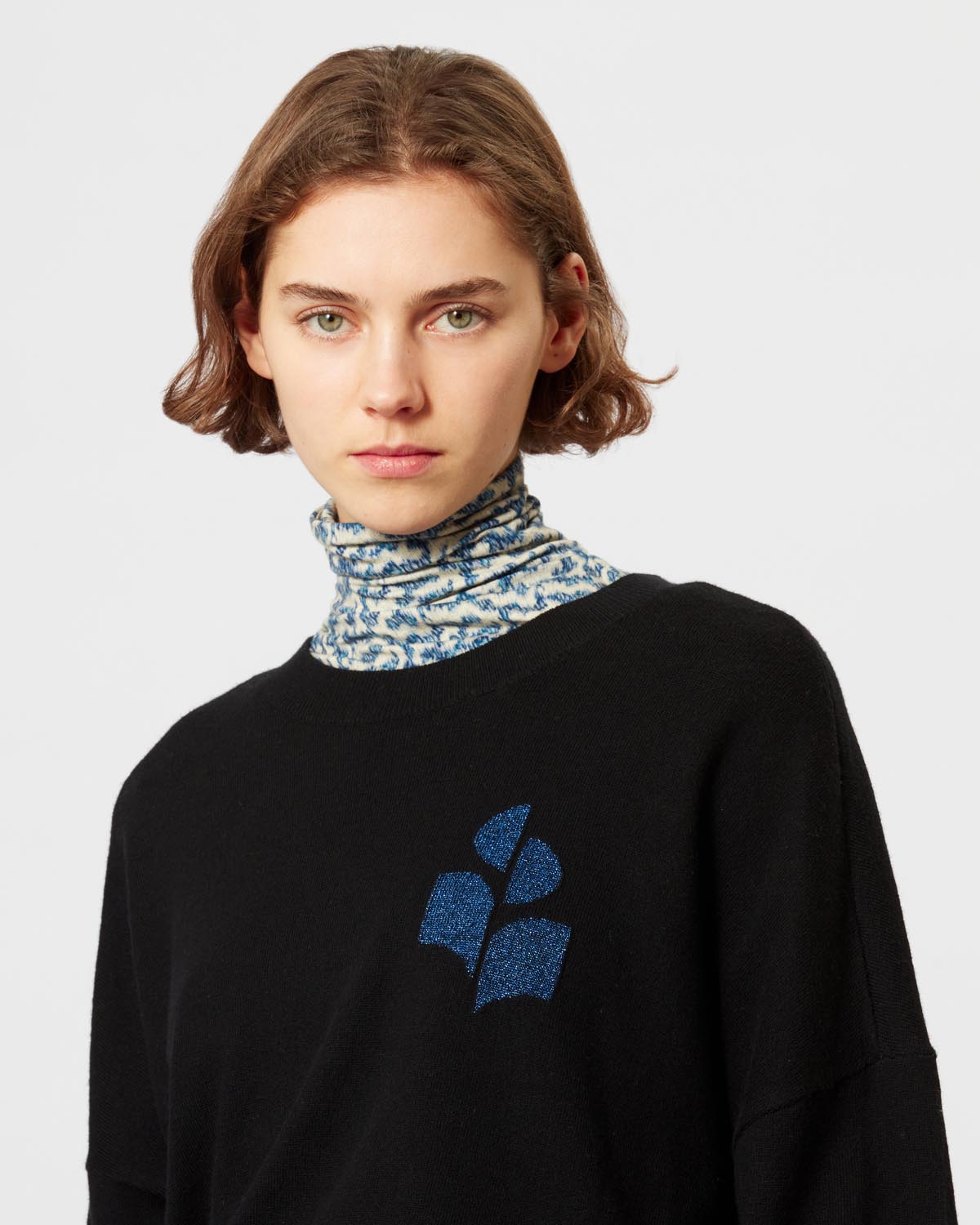 Marisans 코튼 스웨터 Woman Black-blue 3
