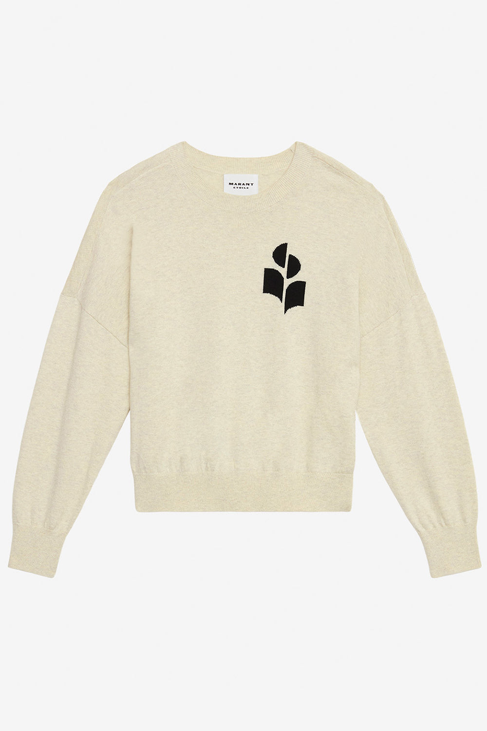 Pull à logo marisans en laine et coton - Gris clair - Woman - 1