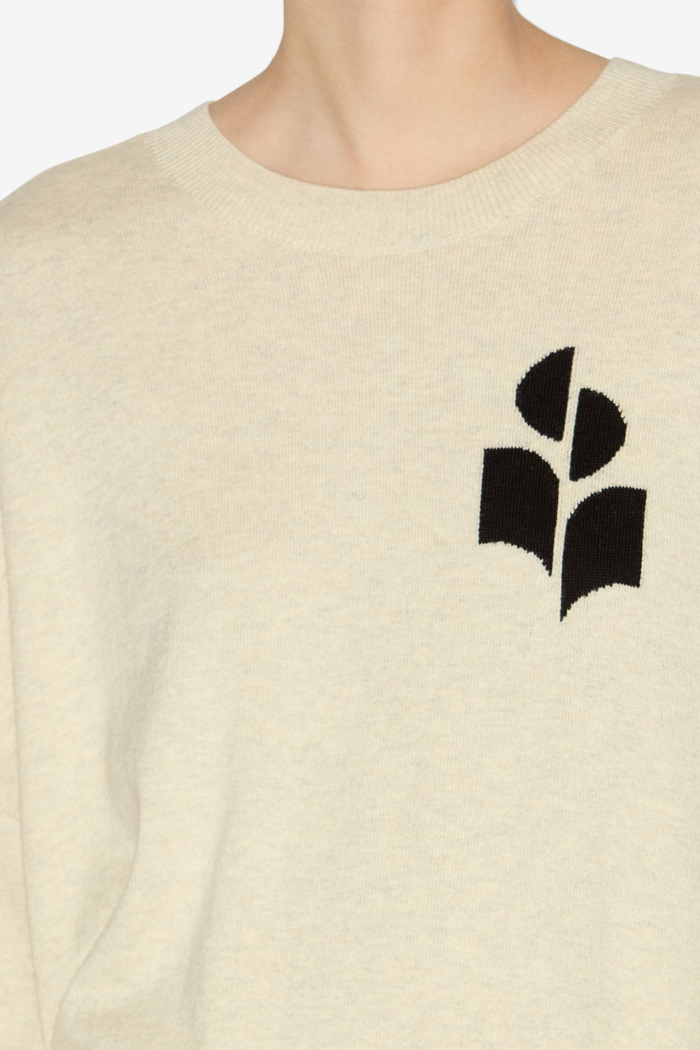 Pull à logo marisans en laine et coton - Gris clair - Woman - 3