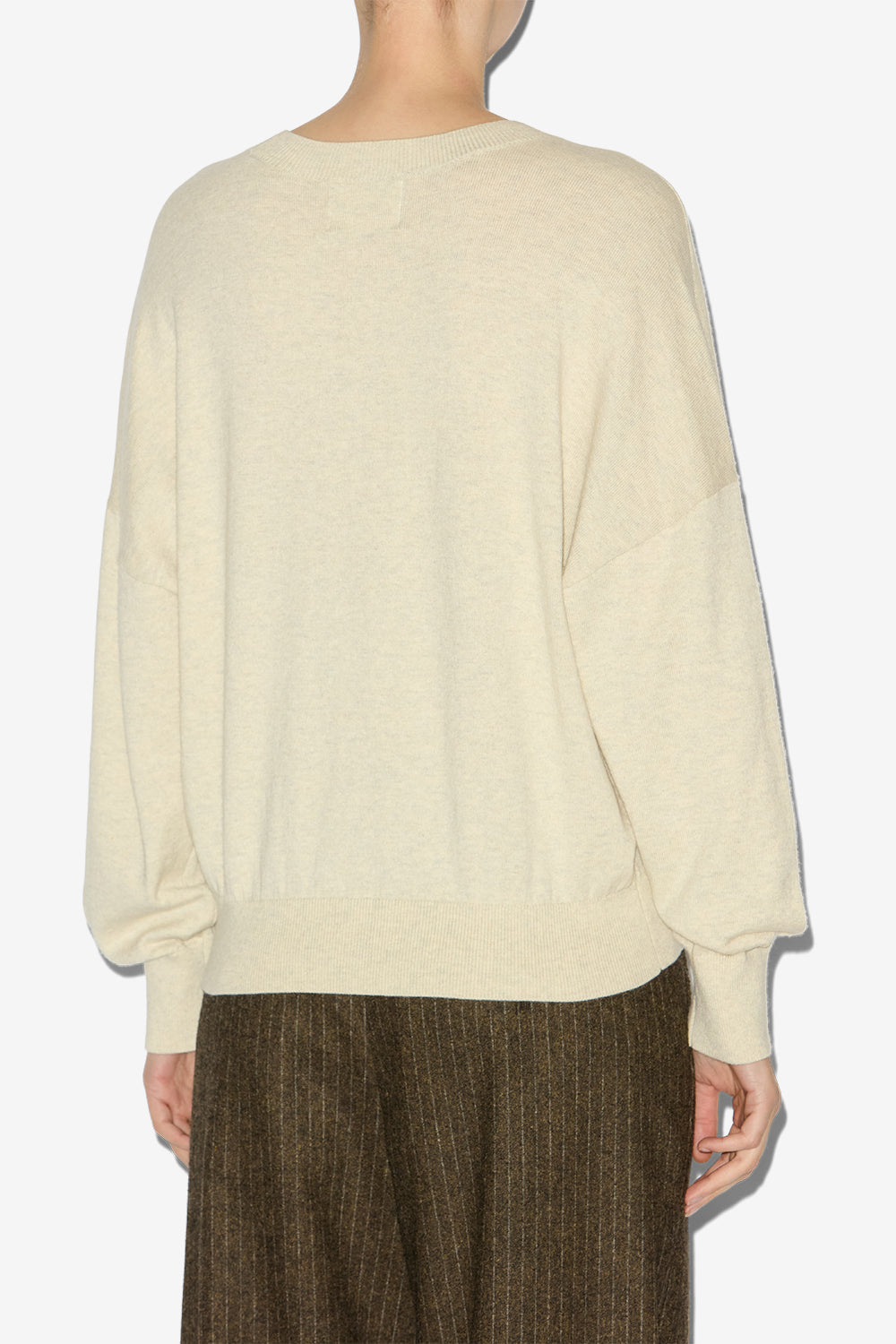 Pull à logo marisans en laine et coton - Gris clair - Woman - 5