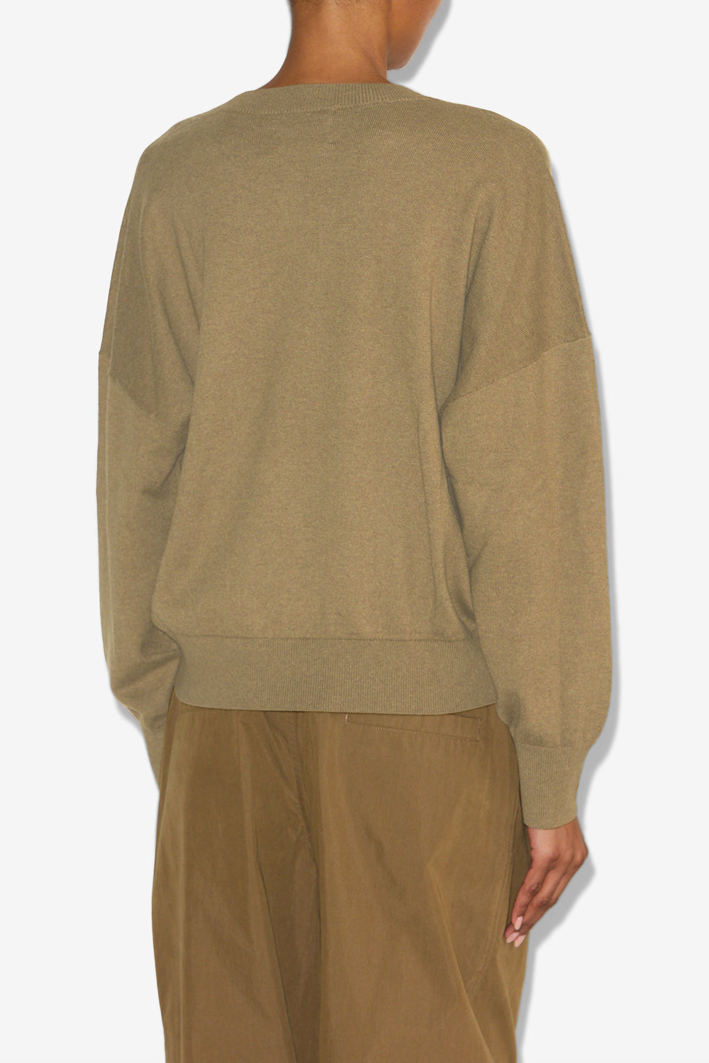 Pull à logo marisans en laine et coton - Kaki - Woman - 5