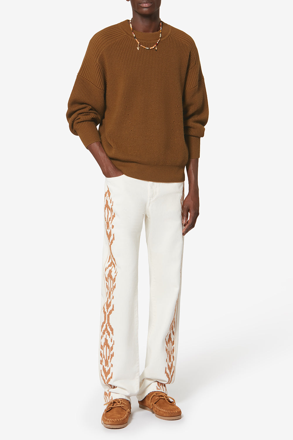 Barry 메리노 울 스웨터 - Cognac - Man - 2