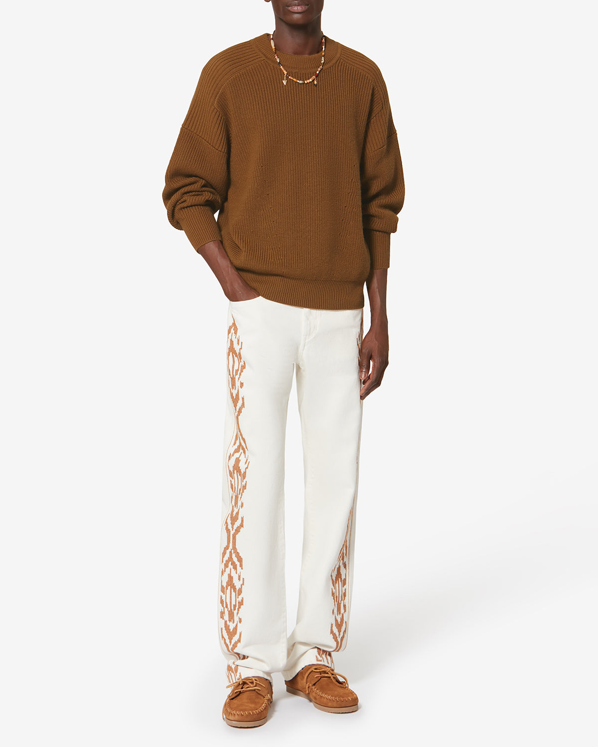 Pull barry en laine mérinos - Cognac - Man - 1