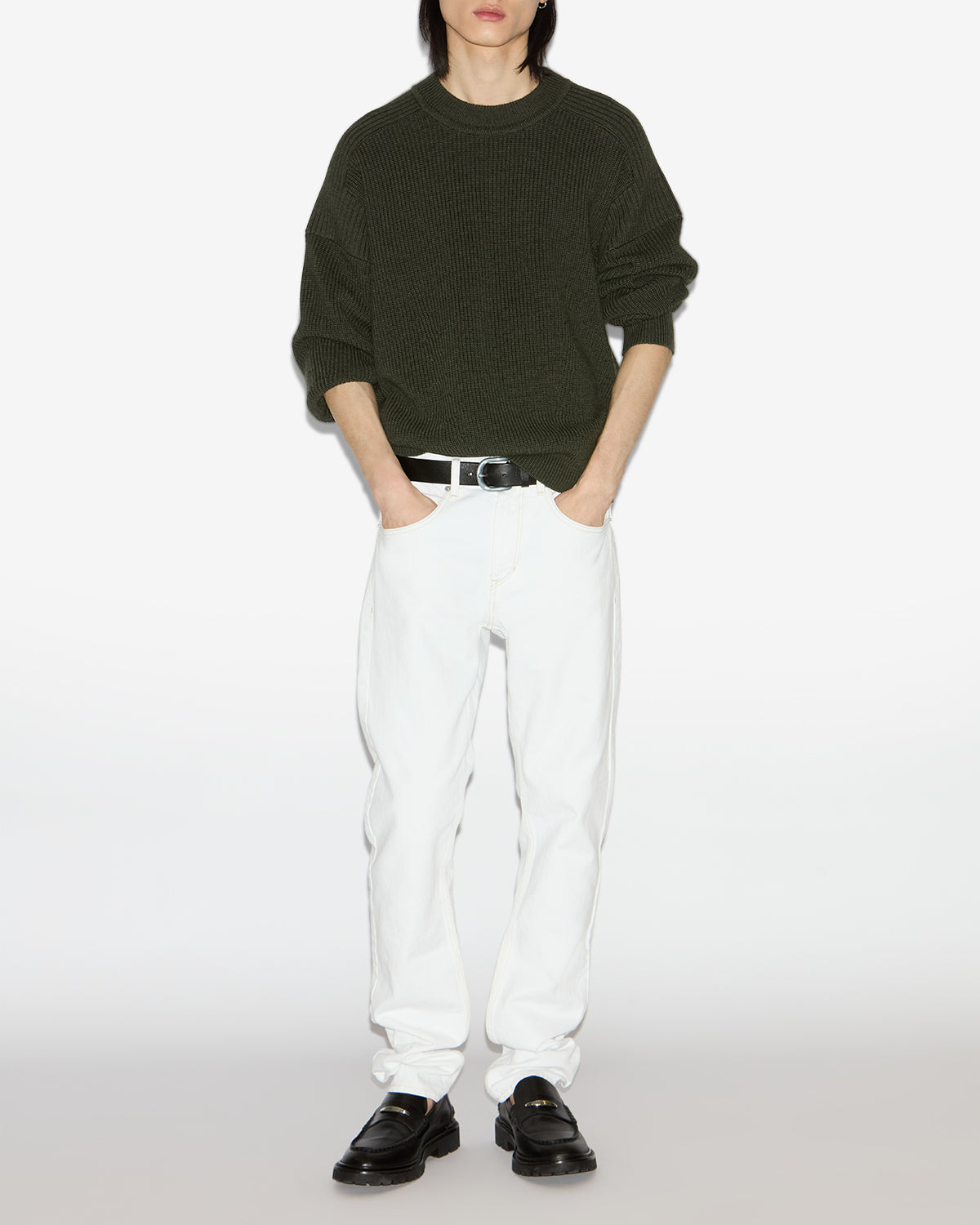 Barry ribbed wool sweater - Khaki - Man - 1