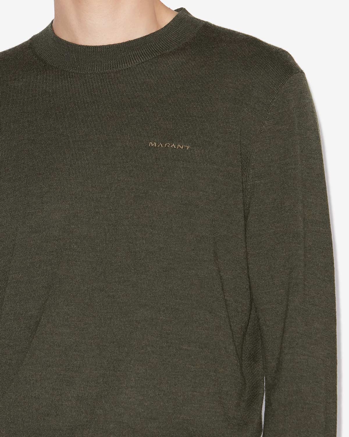 Pull basile en laine mérinos à logo  - Bronze - Man - 2