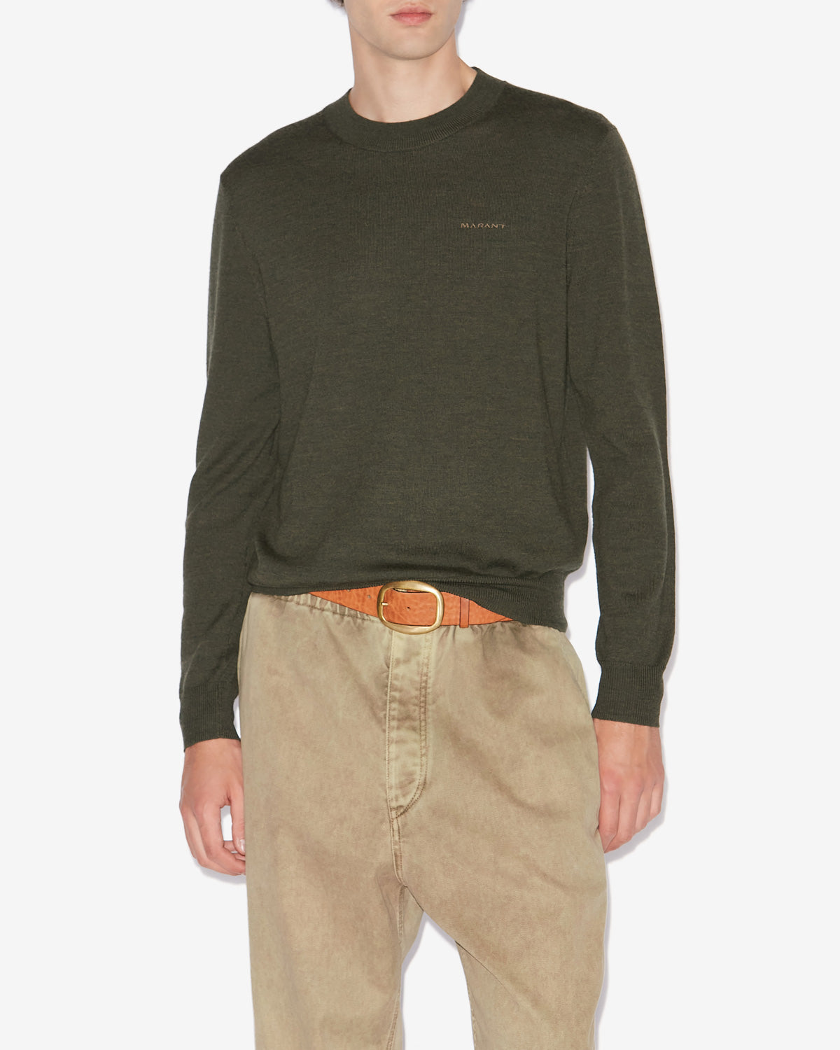 Pull basile en laine mérinos à logo  - Bronze - Man - 3
