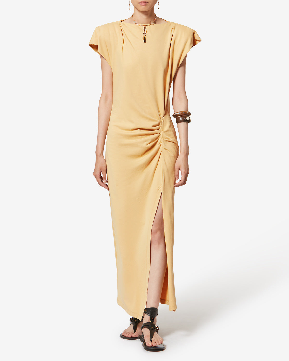 Nadela cotton jersey dress - Dusky yellow - Woman - 1