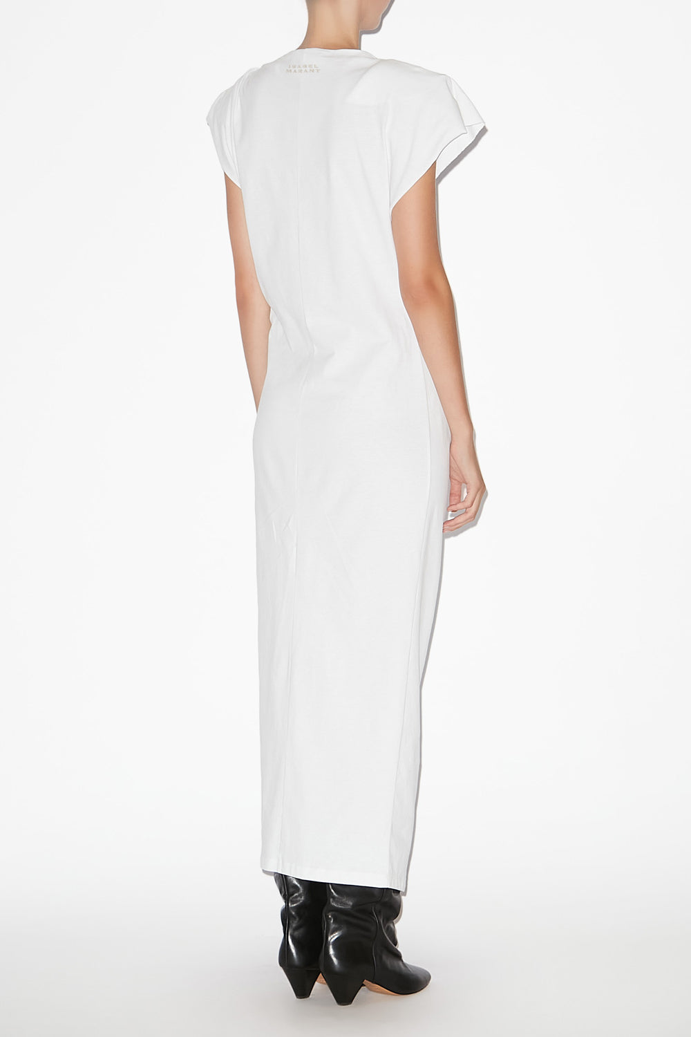 Abito lungo nadela in jersey - Bianco - Woman - 4