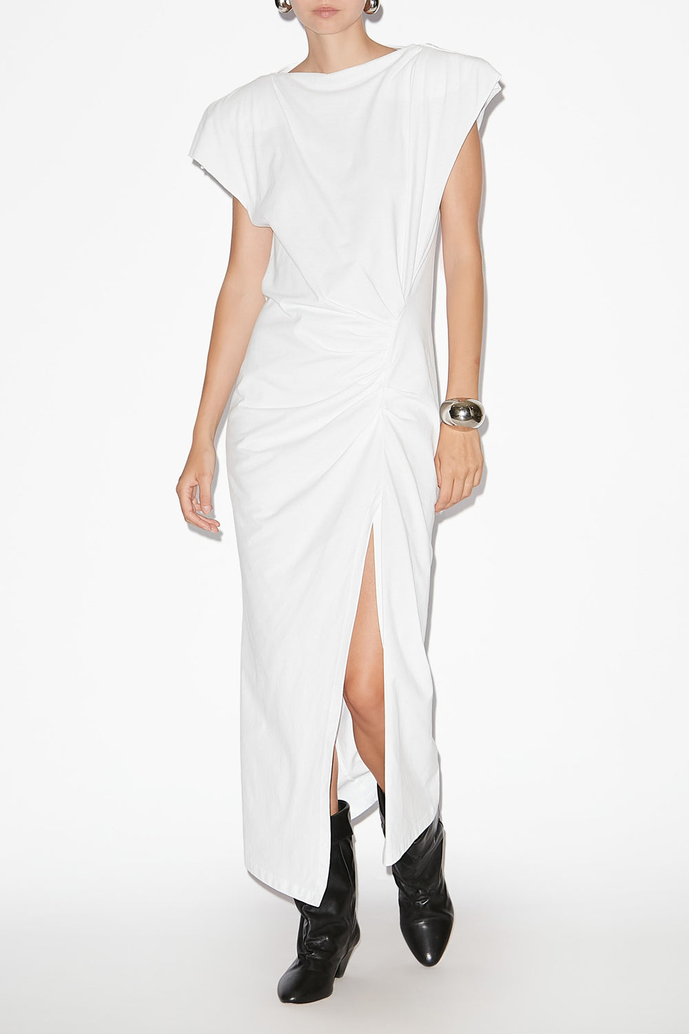 Abito lungo nadela in jersey - Bianco - Woman - 2