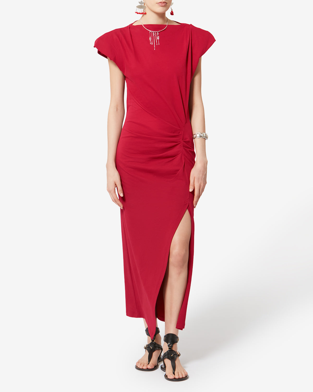 Nadela cotton jersey dress - Cherry - Woman - 1