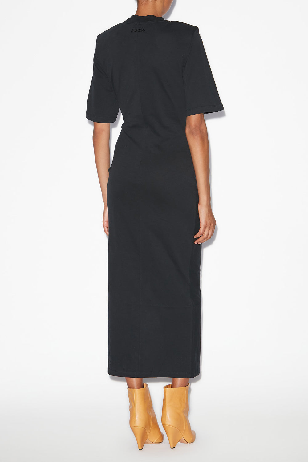 Abito lexia midi a t-shirt in cotone tinta unita - Nero - Woman - 4