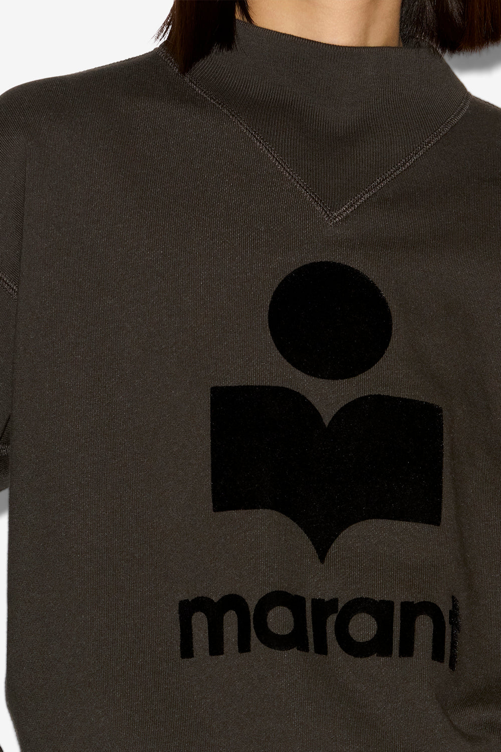 Sudadera de algodón con logotipo moby - Negro lavado - Woman - 5