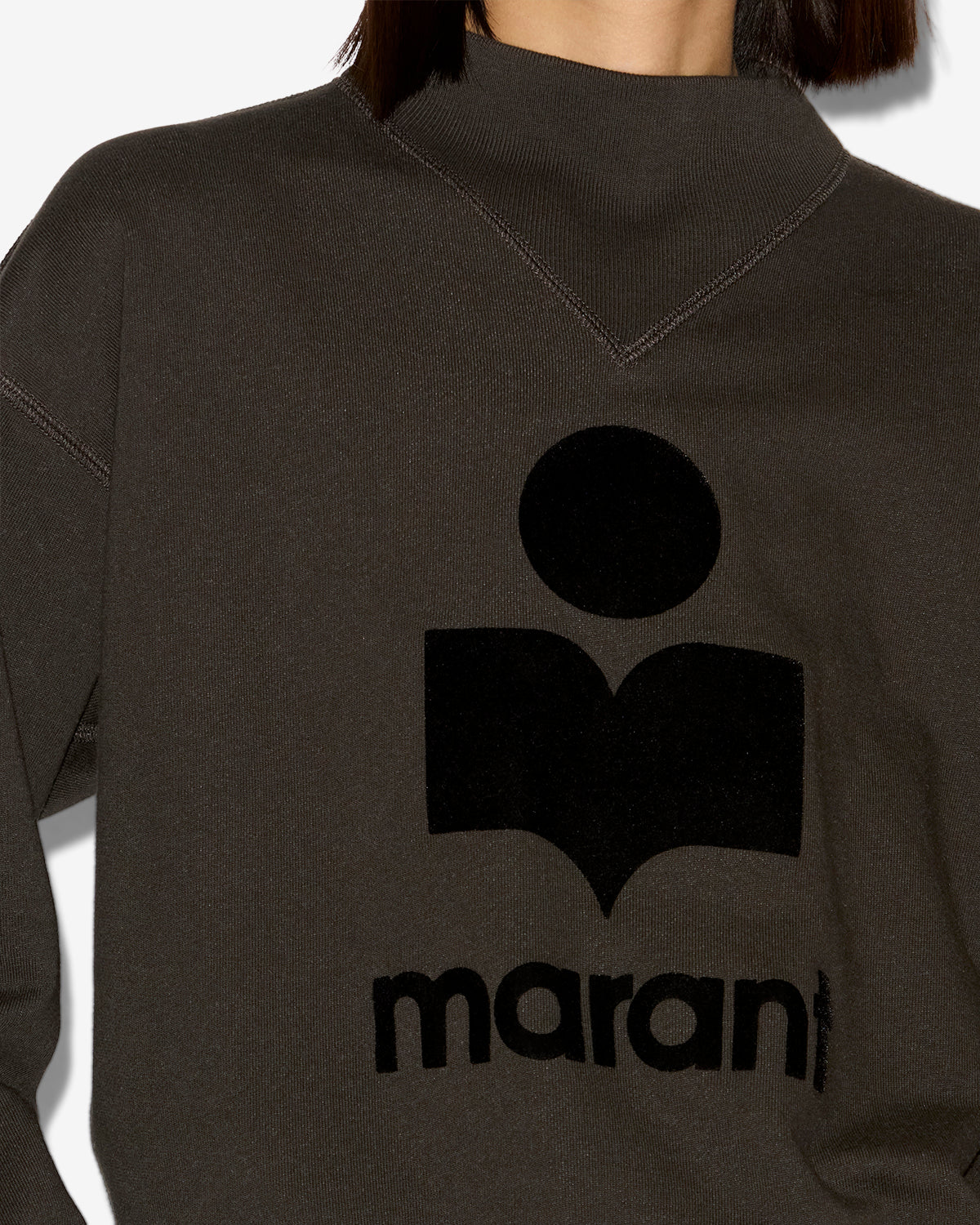 Sudadera de algodón con logotipo moby - Negro lavado - Woman - 3