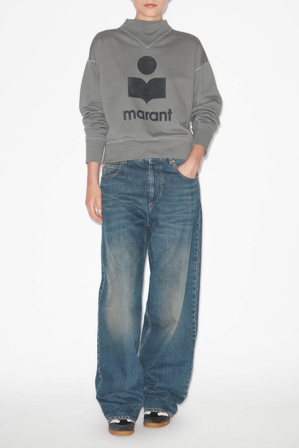 Sudadera de algodón con logotipo moby - Slate - Woman - 2