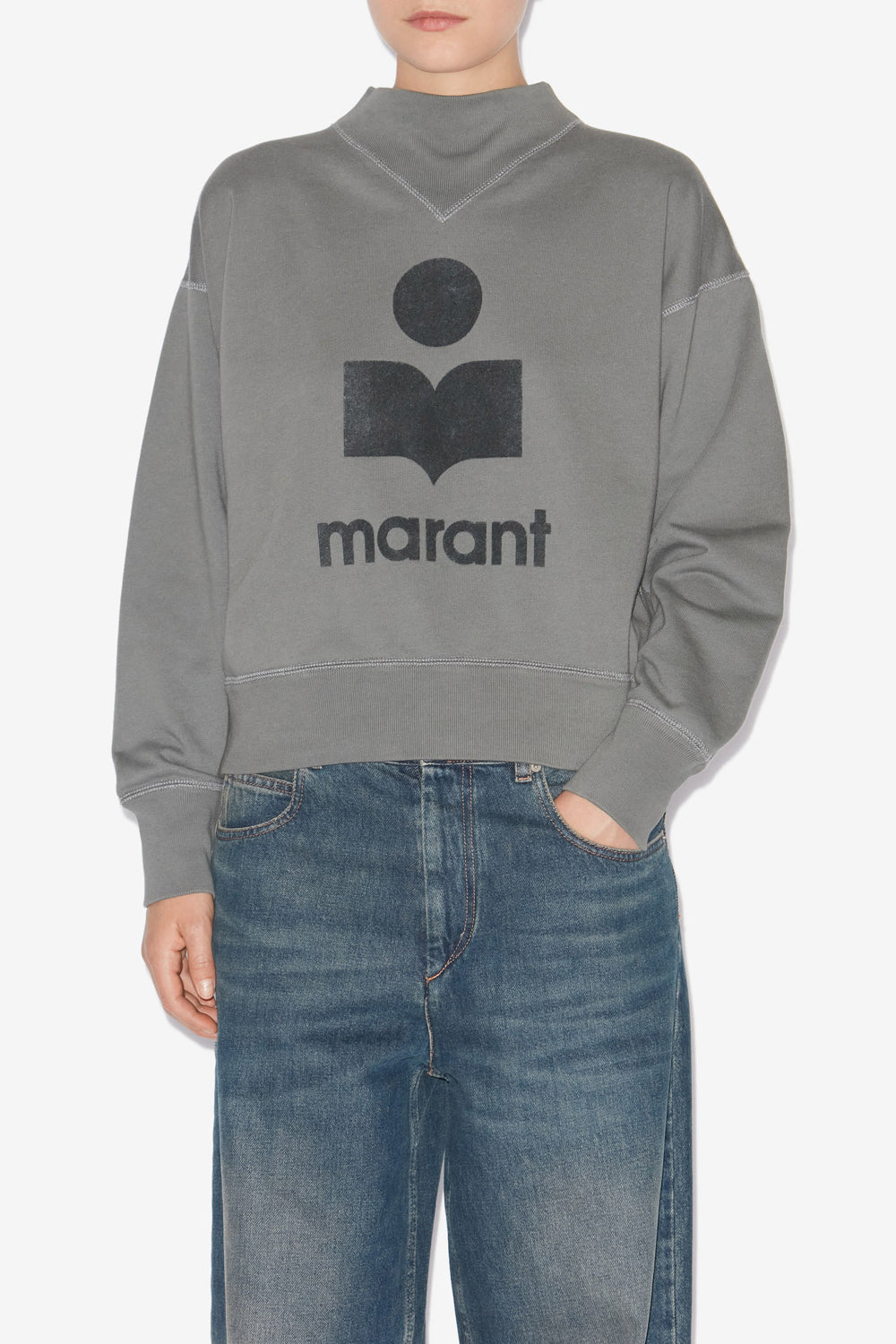 Sudadera de algodón con logotipo moby - Slate - Woman - 4