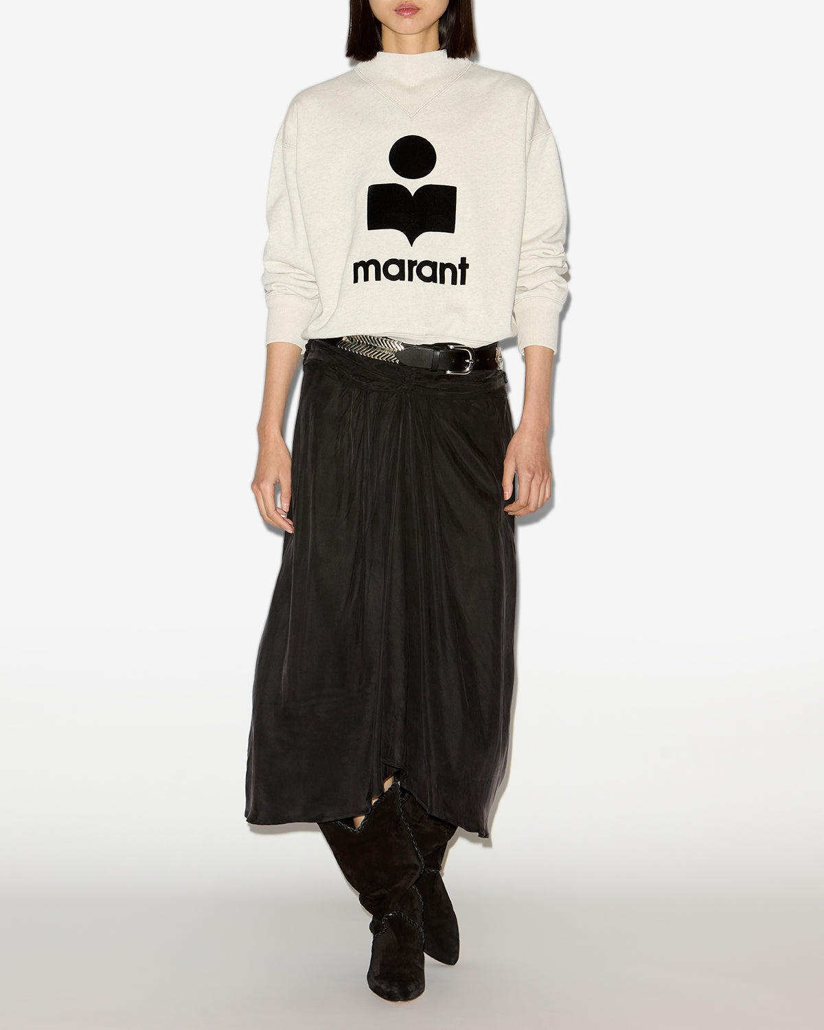 Sudadera de algodón con logotipo moby - Crudo - Woman - 1