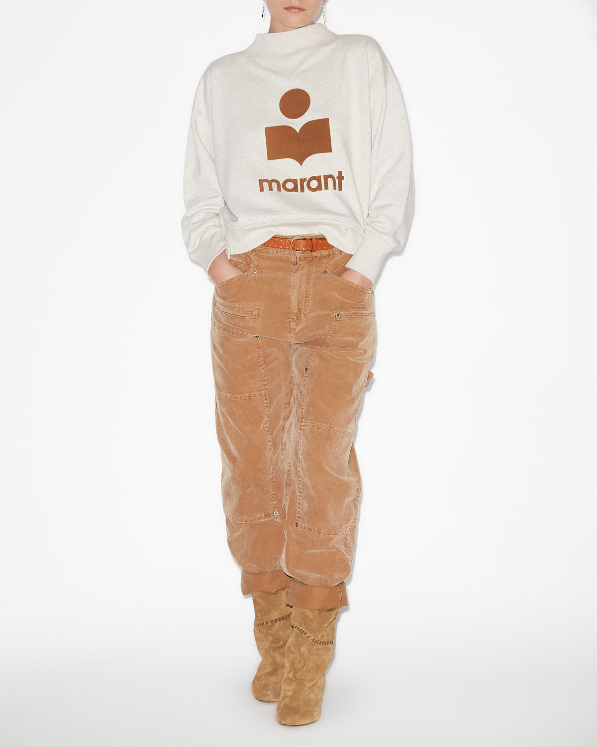 Sudadera moby Woman Ecru/camel 4