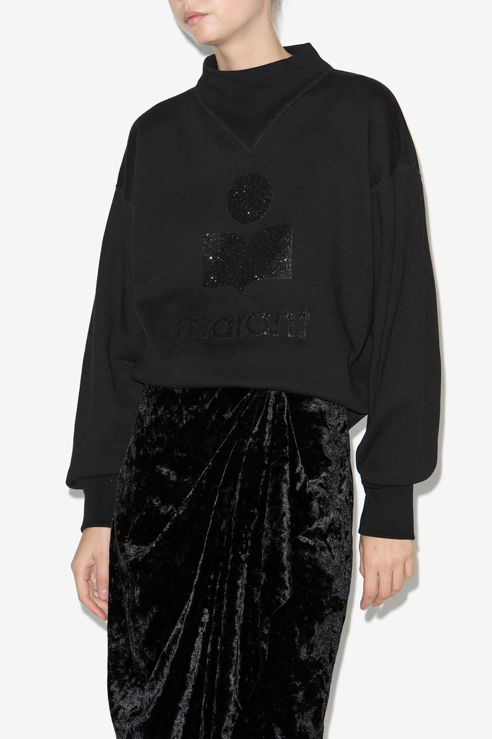 Sudadera con logo y cuello alto moby - Negro - Woman - 4