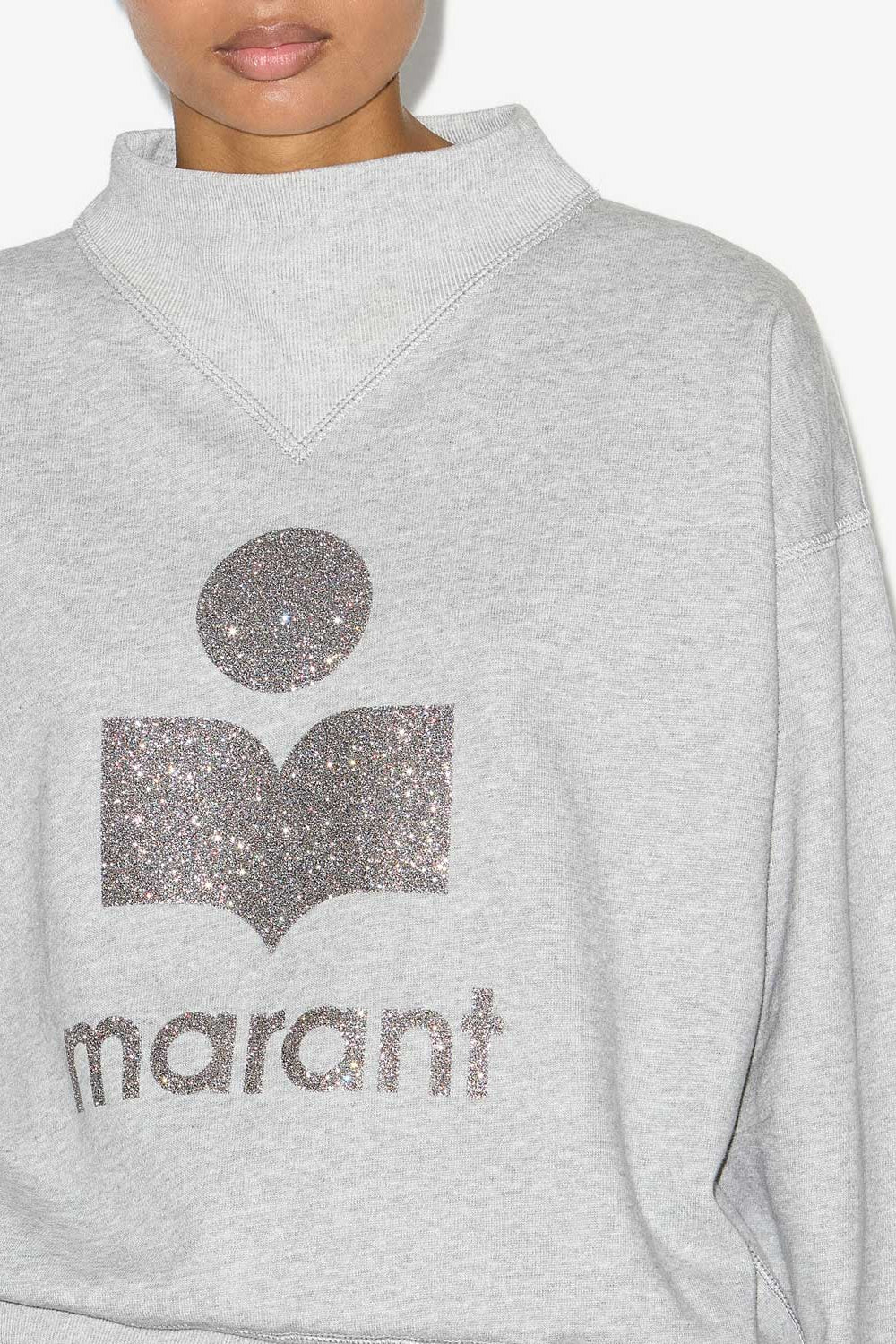 Sudadera de algodón con logo moby - Gray-silver - Woman - 3