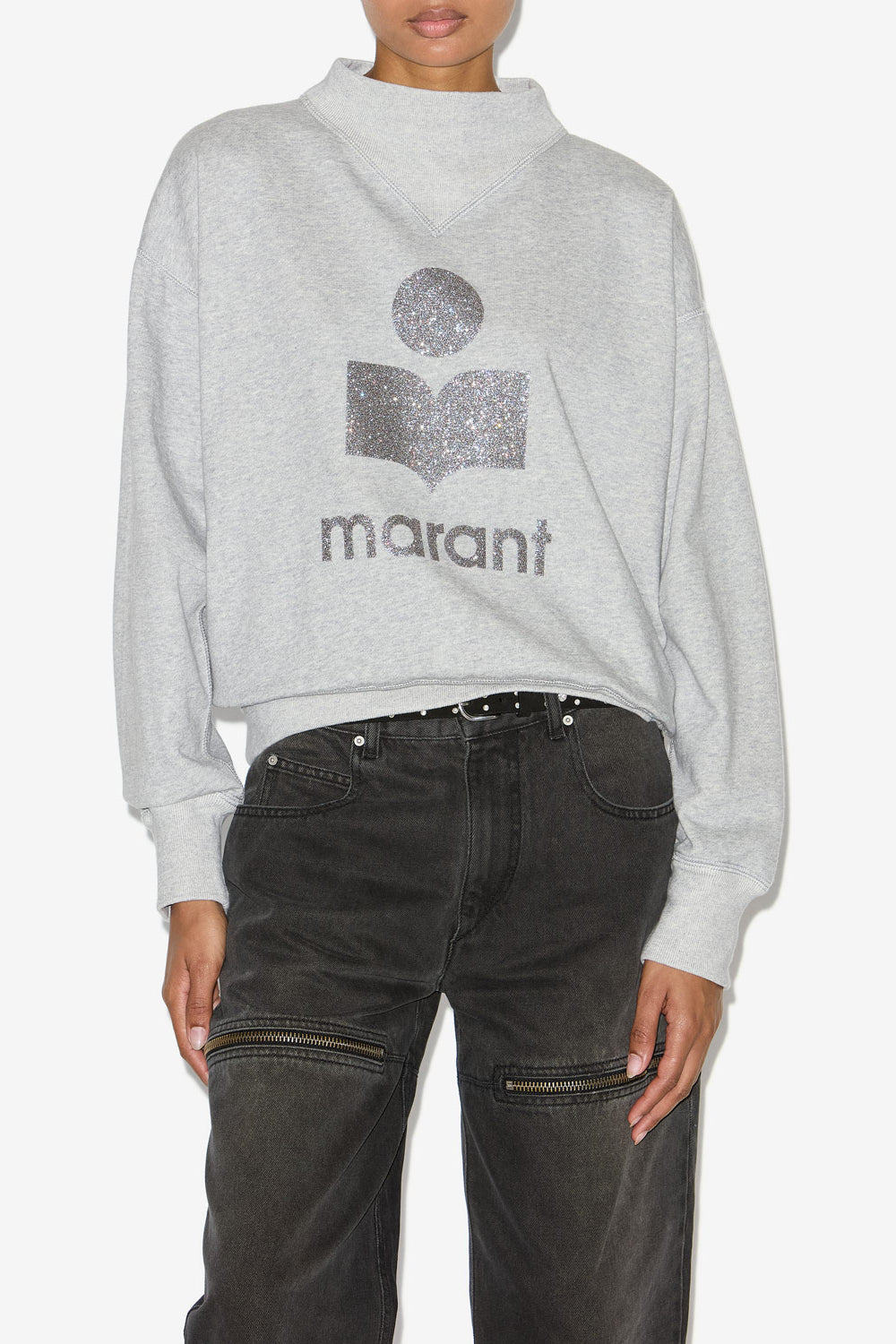 Sudadera de algodón con logo moby - Gray-silver - Woman - 4