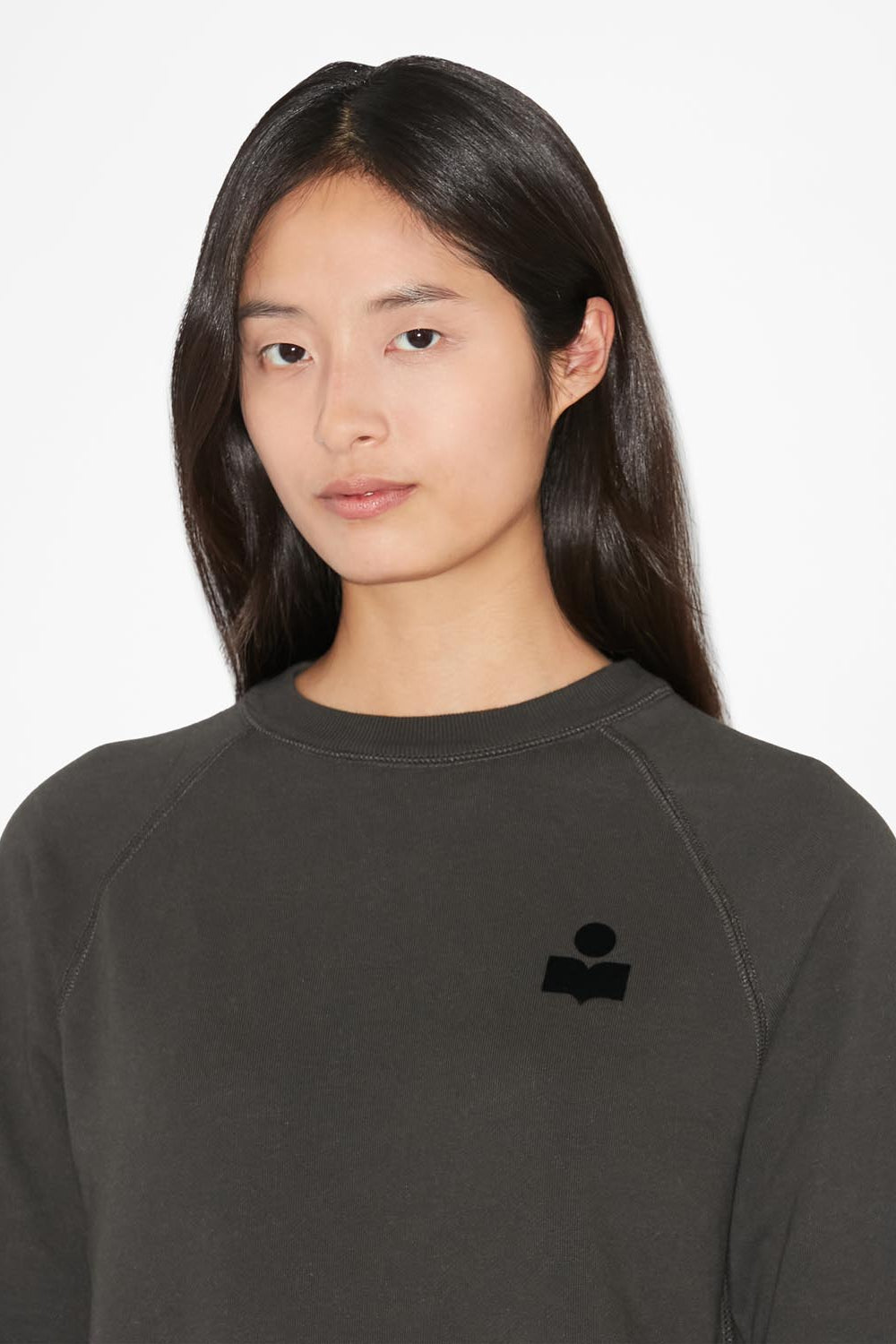 Sweatshirt à logo en coton milla - Noir délavé - Woman - 3