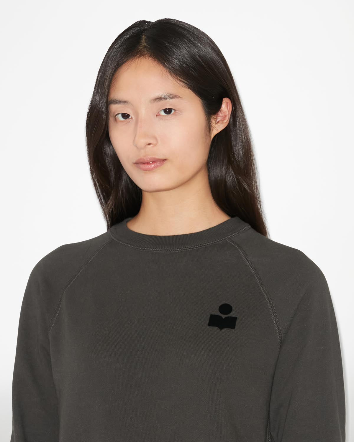 Felpa milla in cotone con logo - Nero lavato - Woman - 2