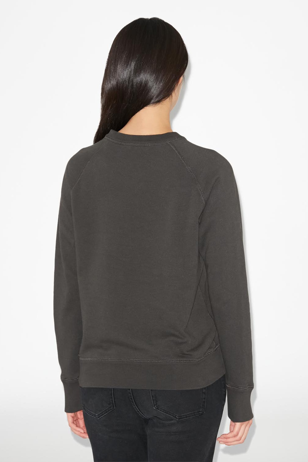 Sweatshirt à logo en coton milla - Noir délavé - Woman - 5