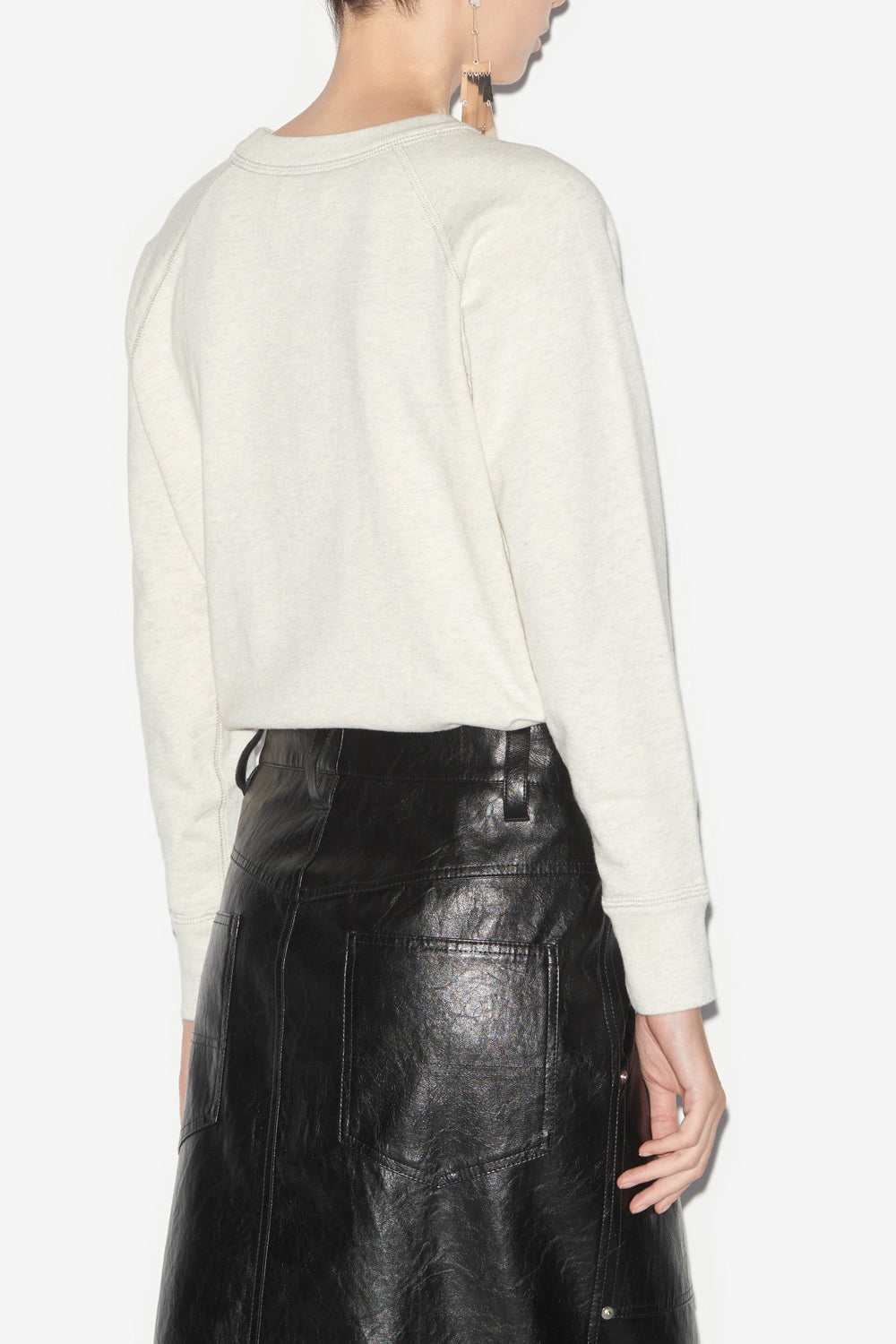 Felpa milla in cotone con logo - Ecru - Woman - 9