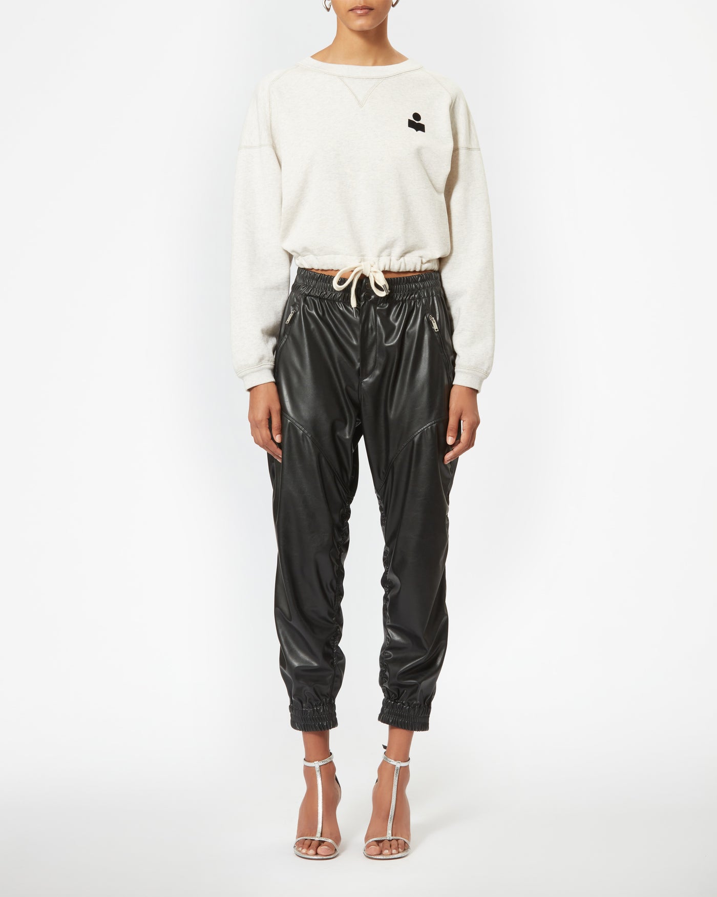 Margo cropped logo-print sweatshirt - 生成り - Woman - 1