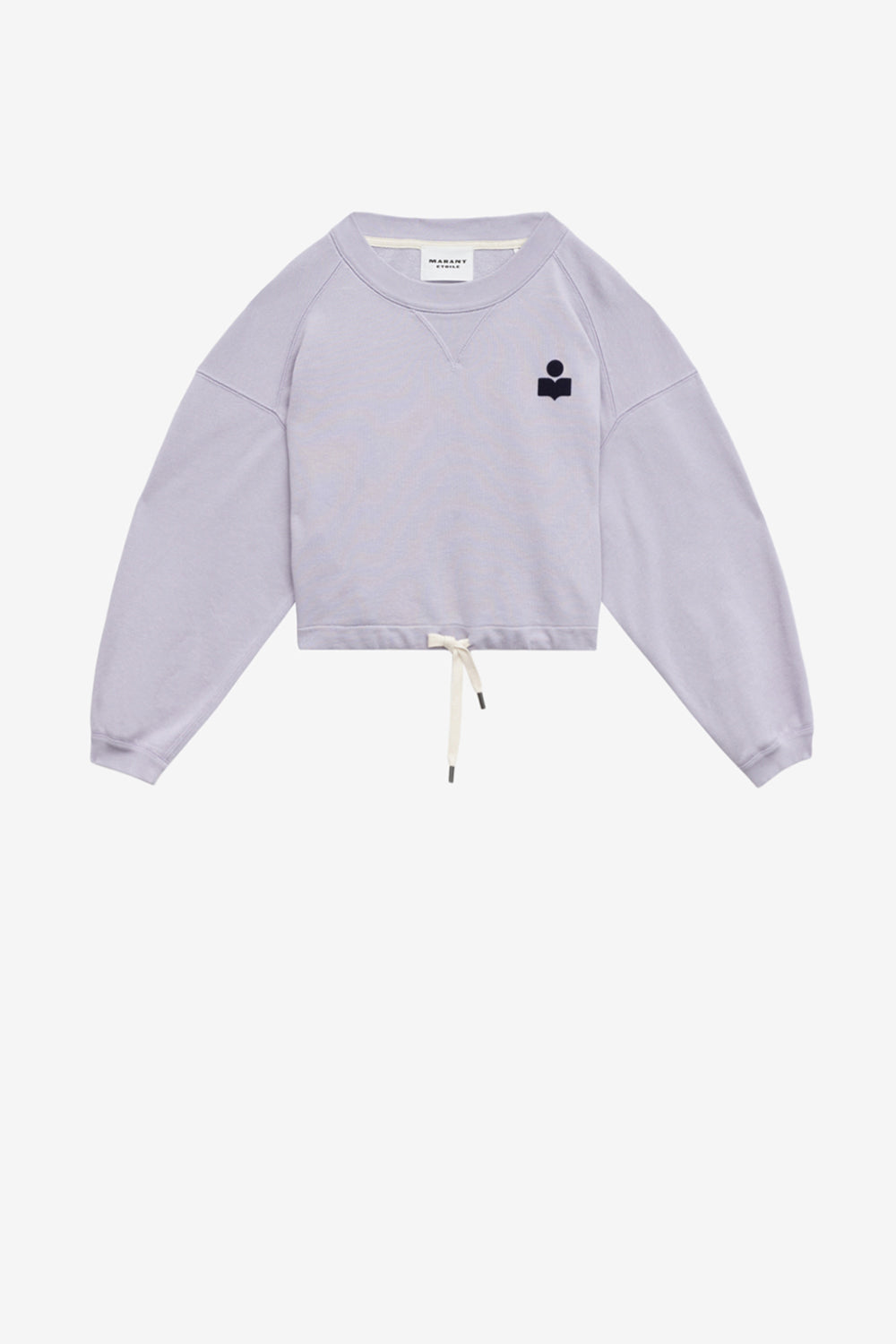 Felpa corta margo in cotone con logo - Lilac/dark navy - Woman - 1