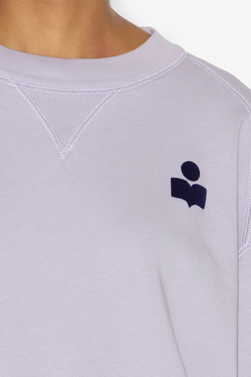 Felpa corta margo in cotone con logo - Lilac/dark navy - Woman - 3