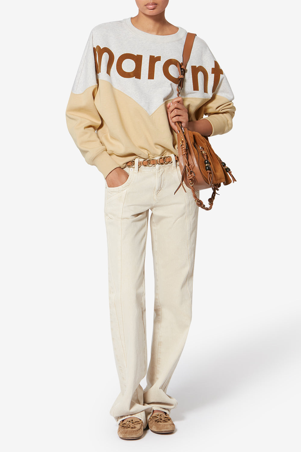 Sweatshirt en coton à logo millyny - Ocre clair - Woman - 2