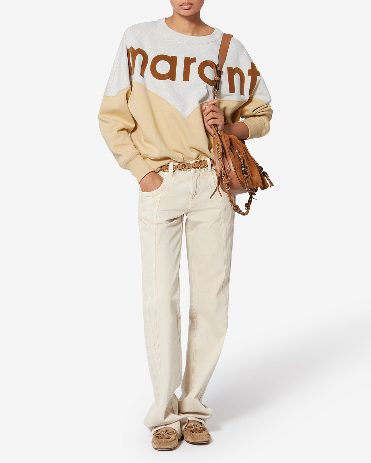 Felpa in cotone con logo millyny - Light ochre - Woman - 1