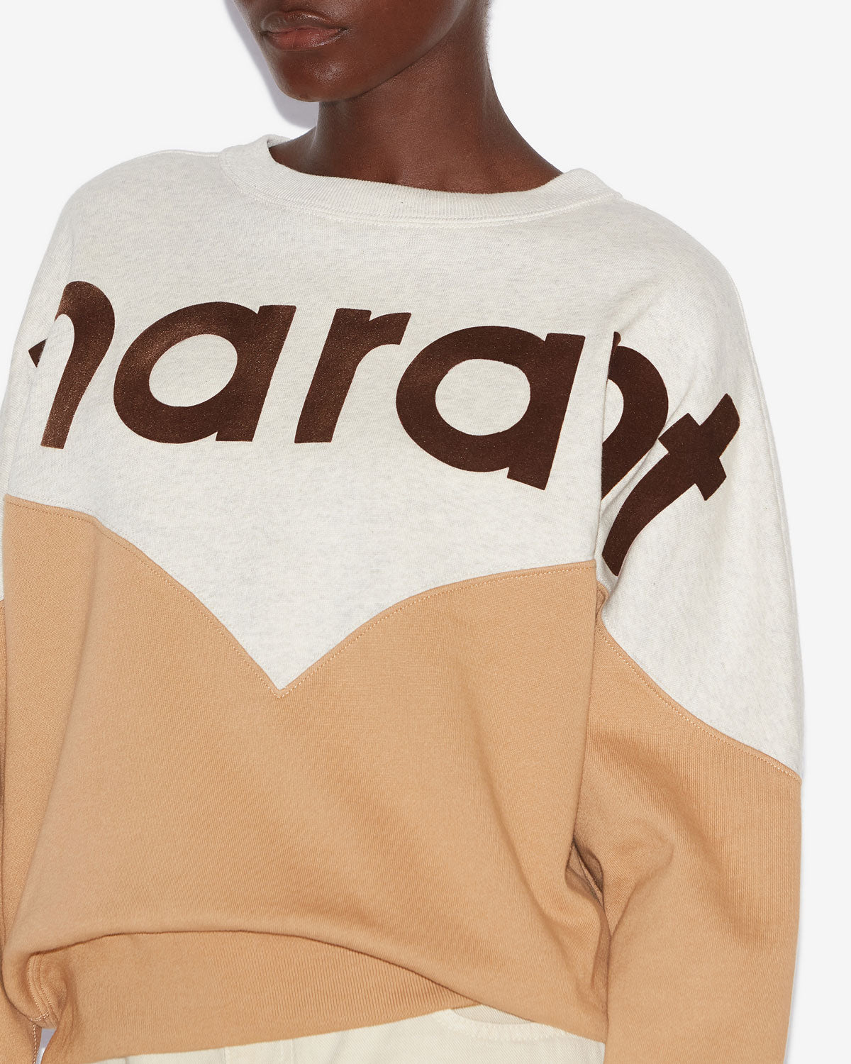 Sudadera houston Woman Ecru/camel 2