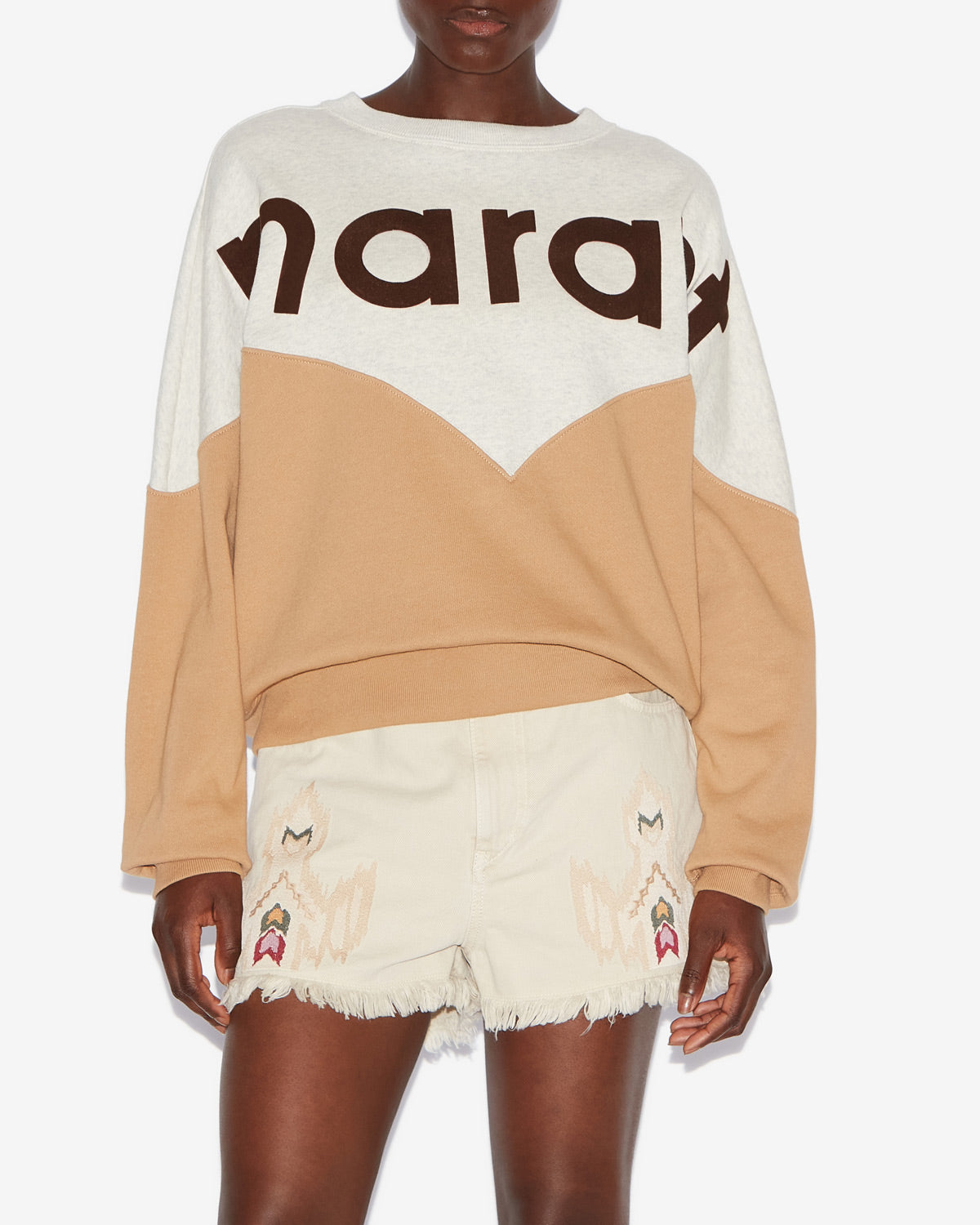 Sweatshirt houston Woman Ecru/camel 4