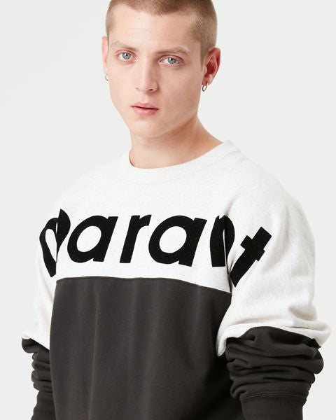 Zweifarbiges sweatshirt howley mit „marant“-logo Man Schwarz gewaschen 8