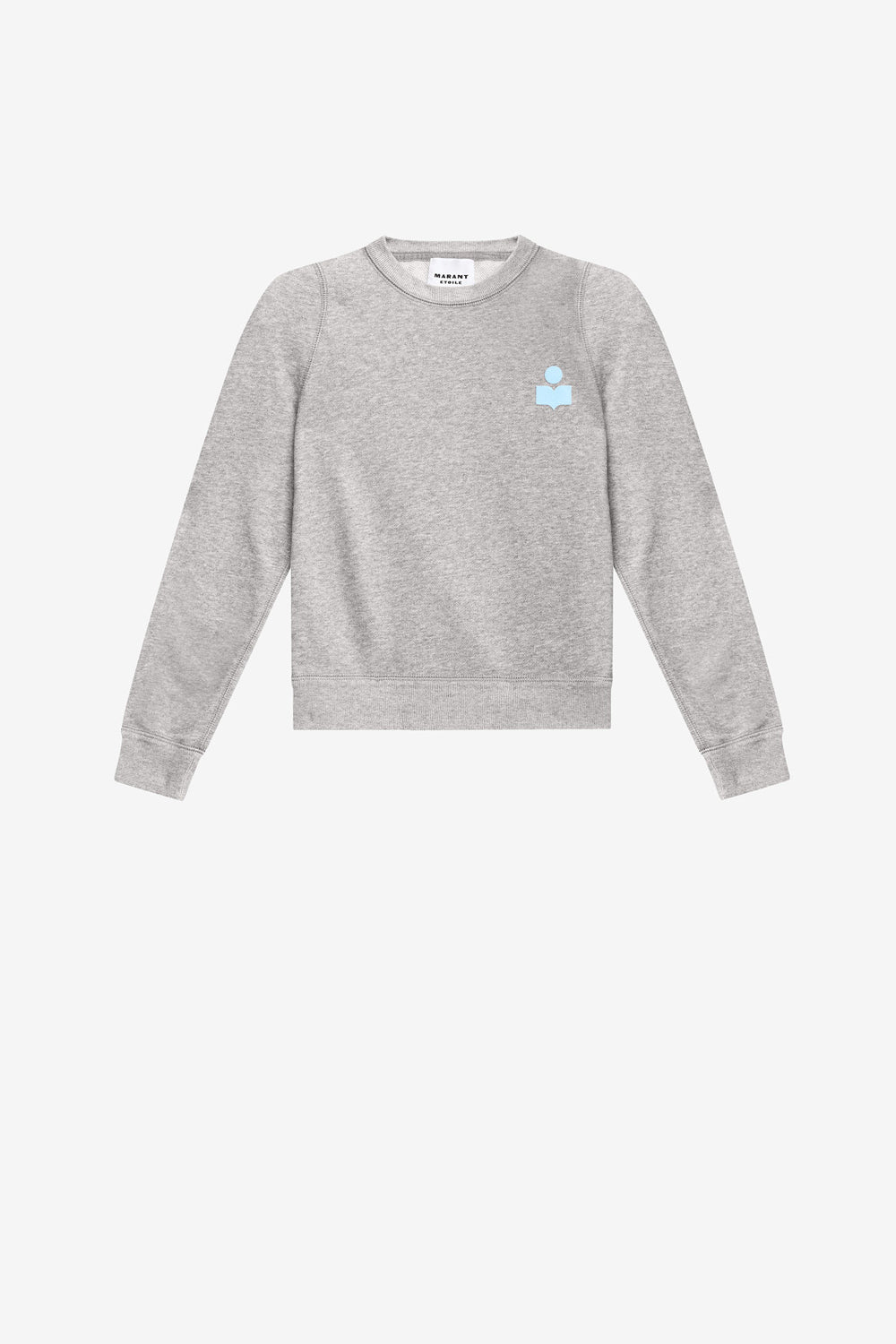 Sudadera prissa de algodón con hombros estructurados - Gray-ice blue - Woman - 1