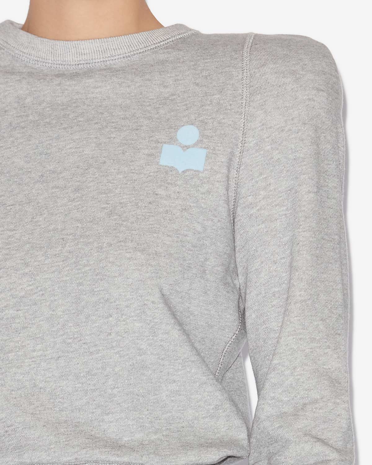 Sudadera prissa de algodón con hombros estructurados - Gray-ice blue - Woman - 2