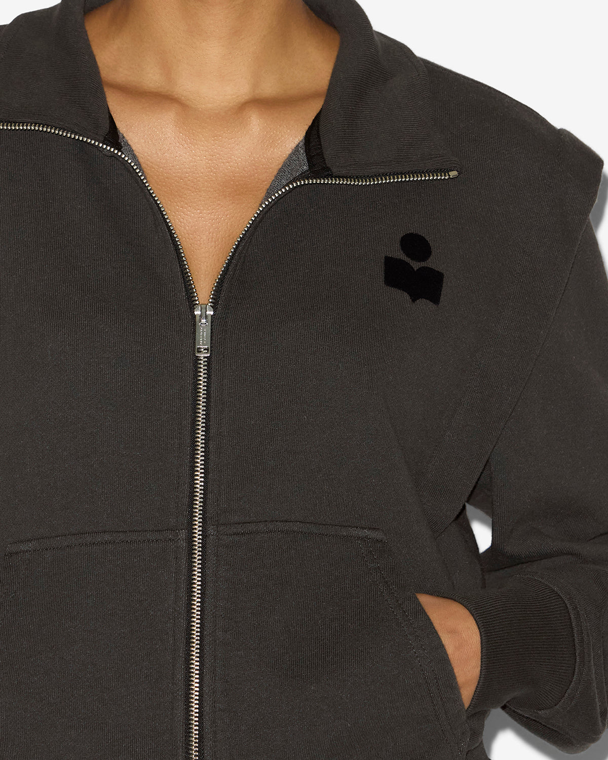 Madilia zip-up jersey sweatshirt - Black - Woman - 2