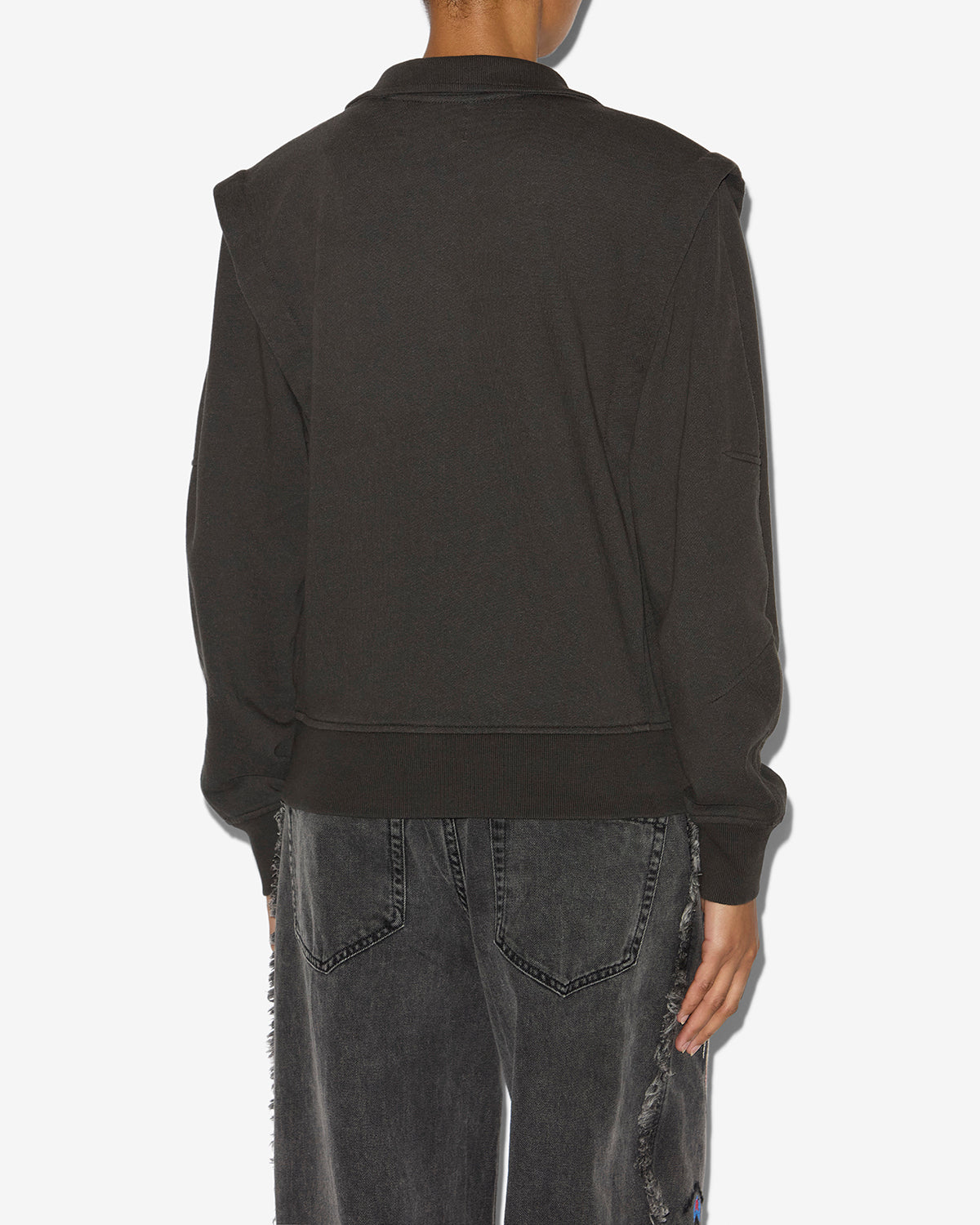 Madilia zip-up jersey sweatshirt - Black - Woman - 4