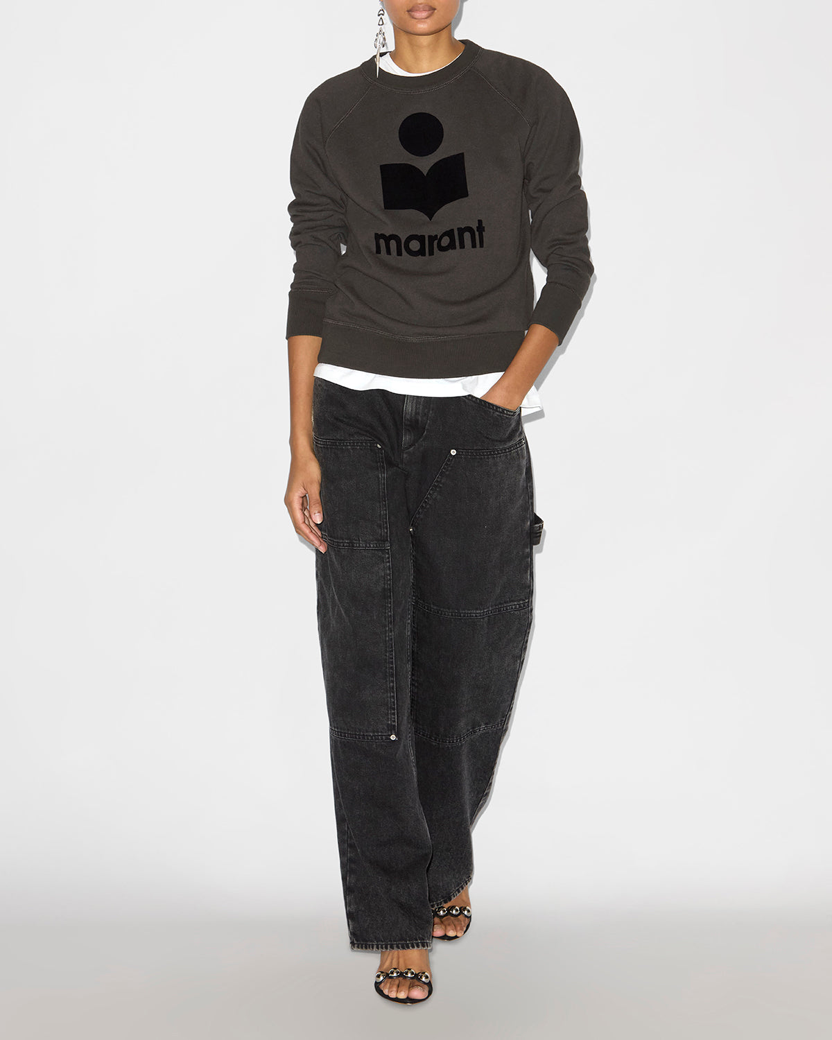 Sweatshirt millyny Woman Noir délavé 4