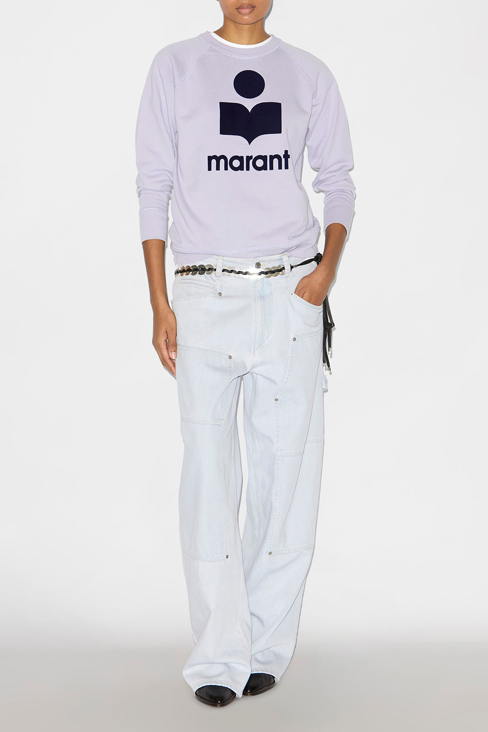 Millyny cotton sweatshirt with logo - Lilac/dark navy - Woman - 2